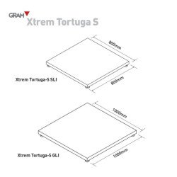 GRAM Xtrem Tortuga S-HR Plataforma inoxidable muy robusta dimensiones