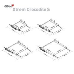 GRAM XTREM COCODRILE S-M BÁSCULA INOX ABATIBLE CON RAMPA FIJA dimensiones