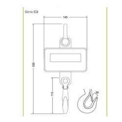 GRAM GANCHO C3 300Kg/500Kg/1T de Gram dimensiones