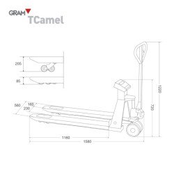 GRAM TCamel 2T Carretilla pesadora de alta calidad dimensiones