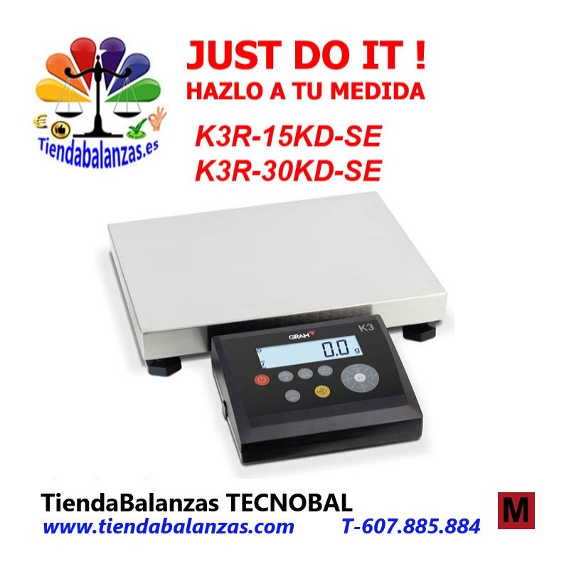 GRAM K3R-15KD-SE/30KD-SE 15/30Kg 0,5/1g Báscula semi industrial portada