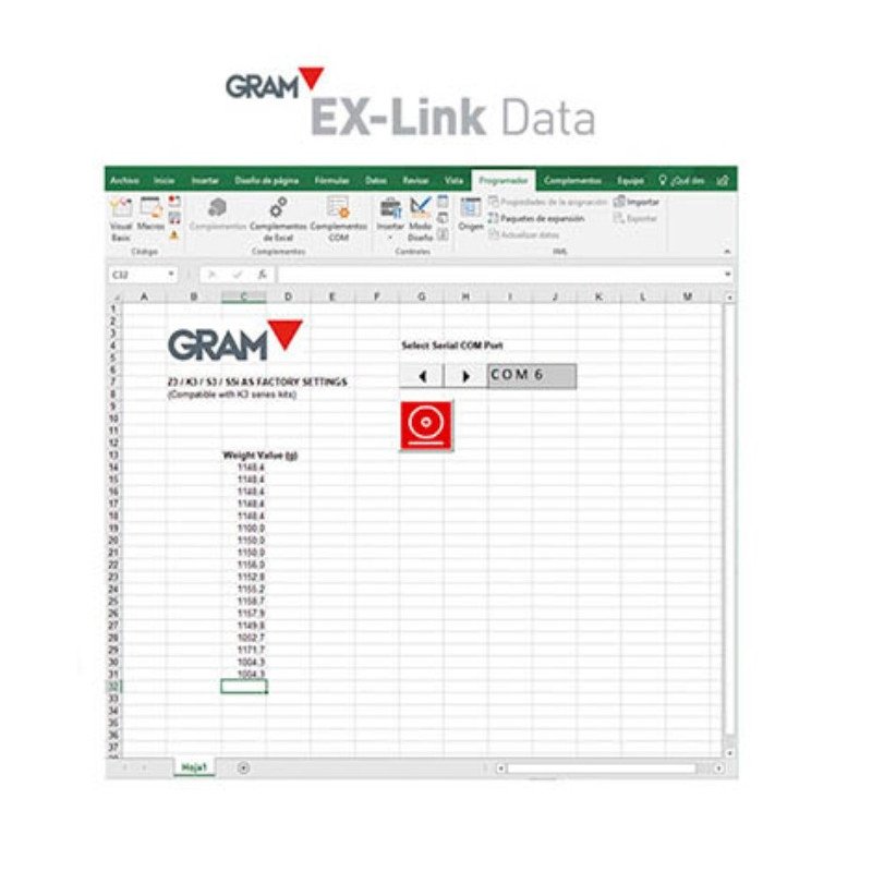 Software EX-Link (incluida salida USB) Gram portada