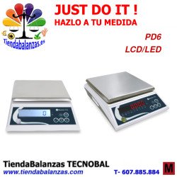 PD LED/LCD 6Kg 1g 176x176mm Balanza semi industrial Baxtran portada