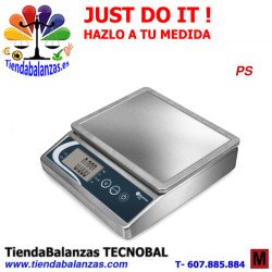 PS 5/10Kg 0.5/1g 200x155mm Balanza inox IP67 Baxtran