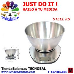 STEEL KS 5000g 1g (115)mm Balanza de cocina Baxtran