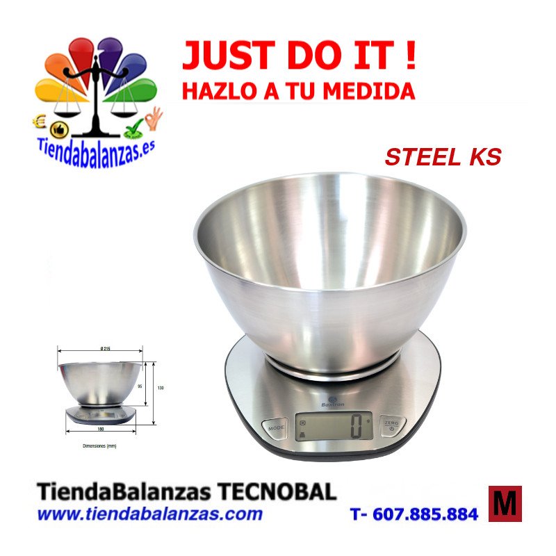 STEEL KS 5000g 1g (115)mm Balanza de cocina Baxtran