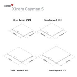 GRAM XTREM CAYMAN-SM AISI-304/316 Plataforma inoxidable dimensiones