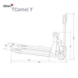 GRAM TCamel-Y 2T Durabilidad y eficiencia en movimiento cotas-dimensiones