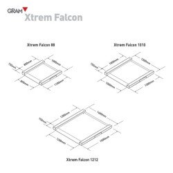 GRAM XTREM FALCON-M IP-67 Báscula pintada con mini rampas dimensiones